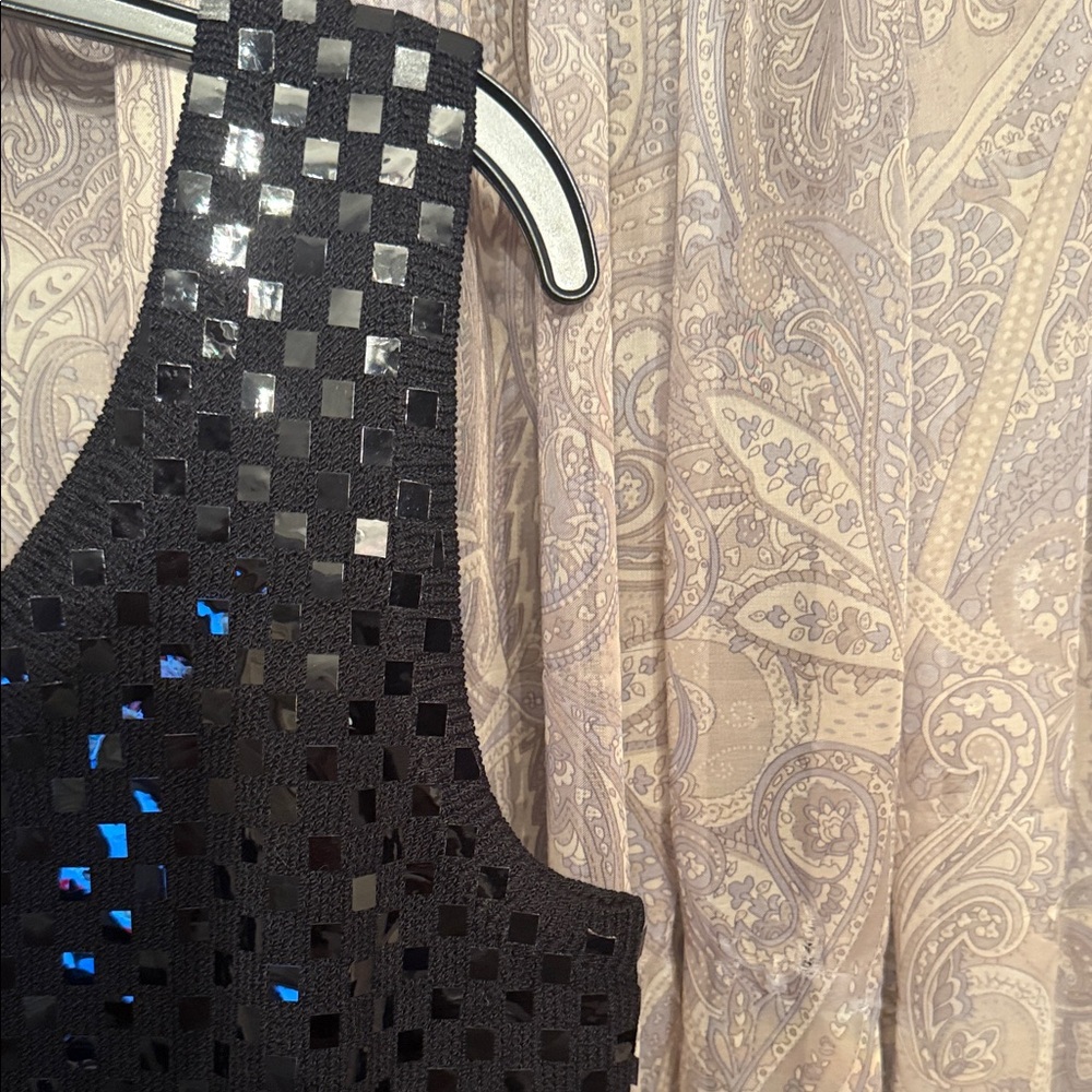 St. John Black Sequin Tank Top - Picture 6 of 8